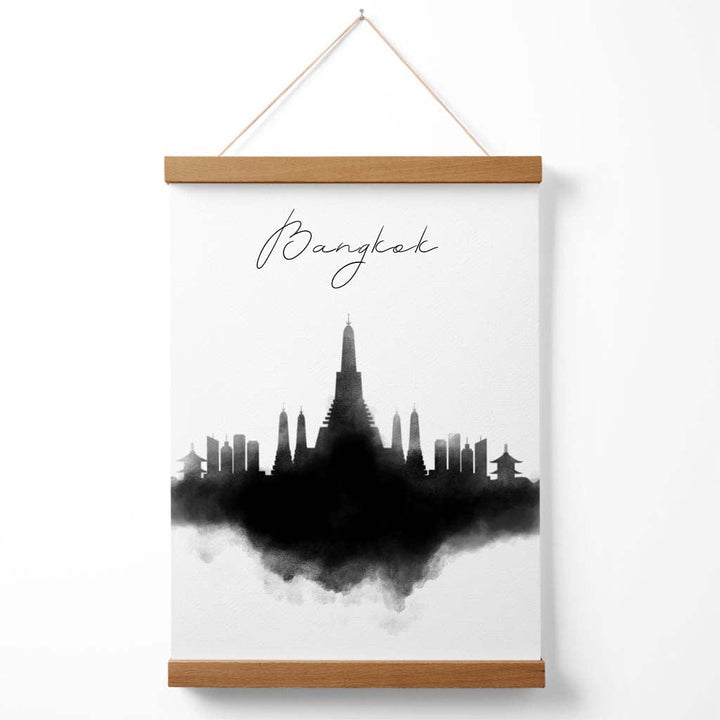 Bangkok Watercolor Skyline City Poster with Hanger | Bowlift