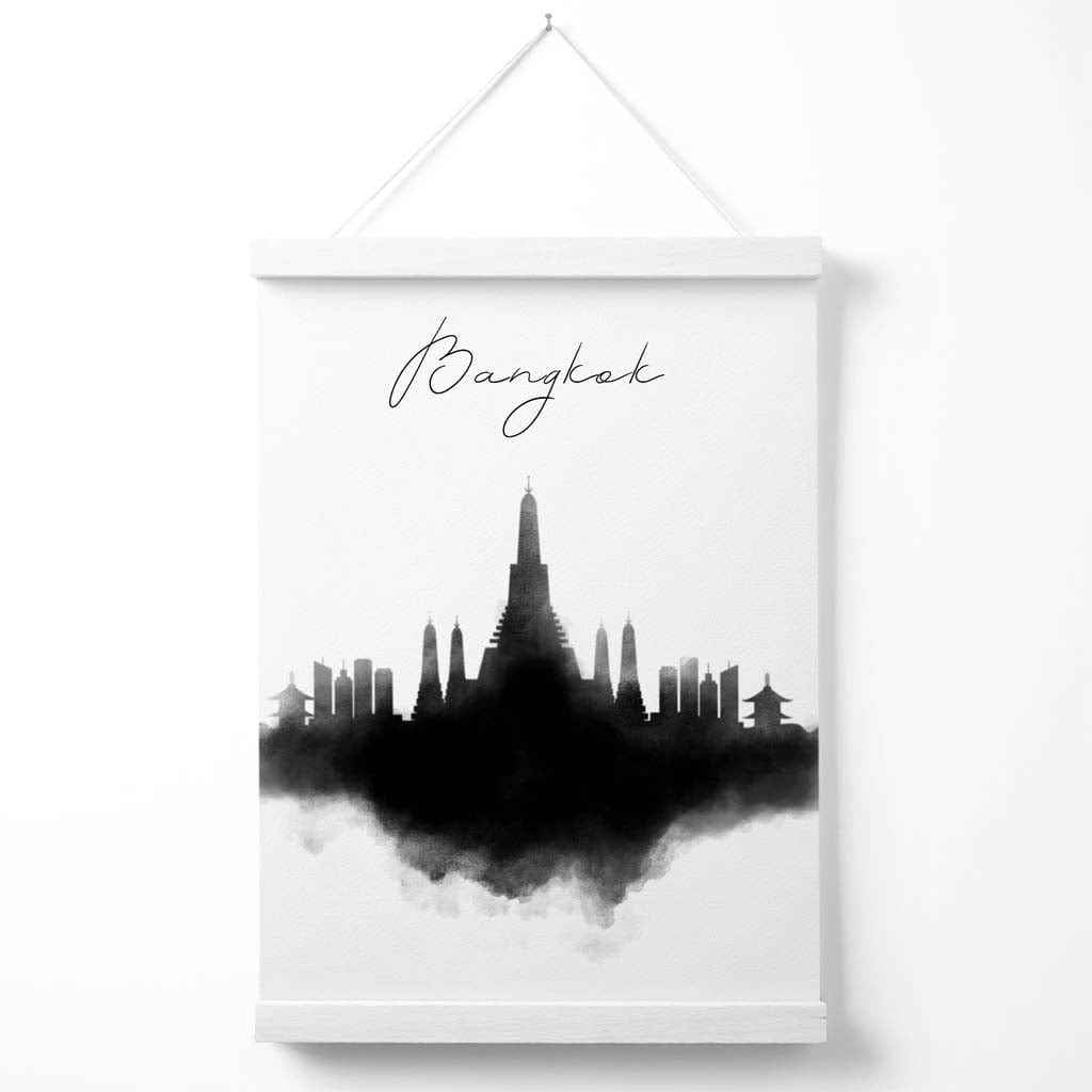 Bangkok Watercolor Skyline City Poster with Hanger | Bowlift