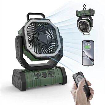 PowerBreeze Camping Fan with LED & Powerbank – 20000mAh, rotatable & rechargeable | Bowlift