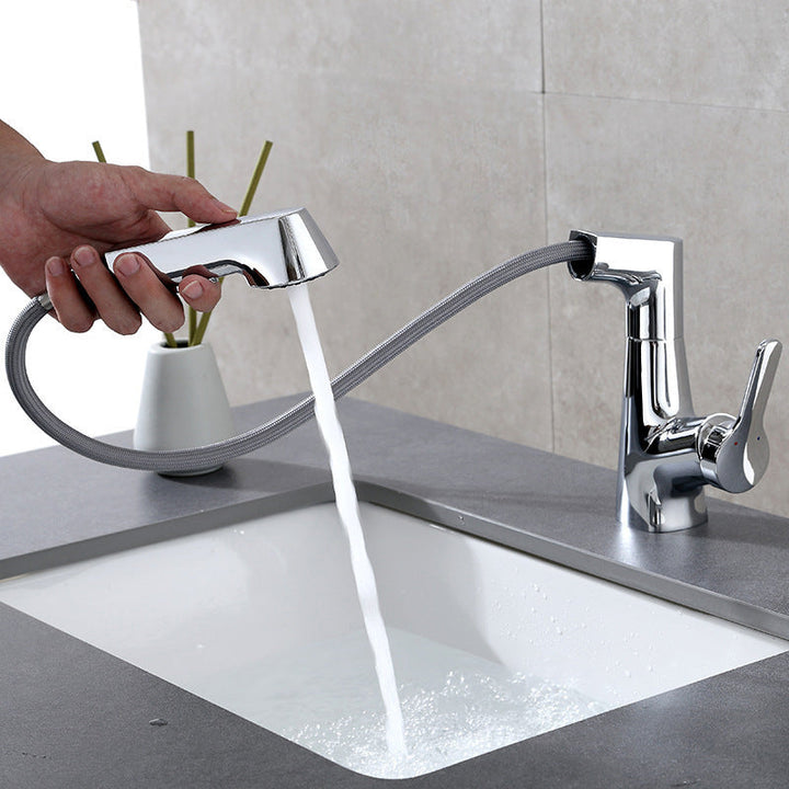 BowLift | Modern Single Color Faucet Metal Center Connection Basin Faucet for Bathroom