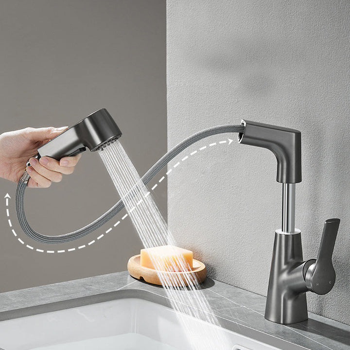 BowLift | Modern Single Color Faucet Metal Center Connection Basin Faucet for Bathroom
