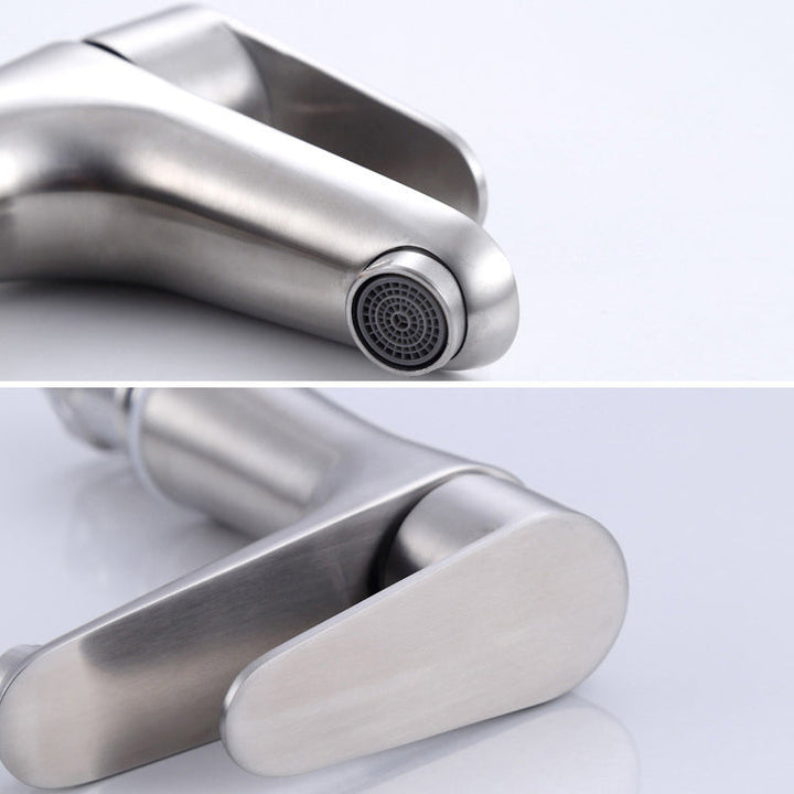 BowLift | Modern Basin Tap Monochrome Center Mount Low Arc Faucet for Bathroom