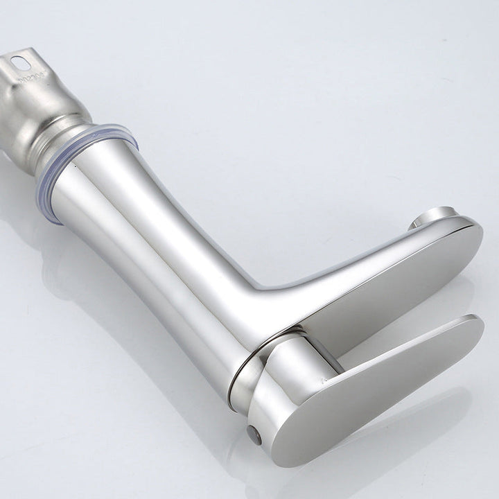 BowLift | Modern Basin Tap Monochrome Center Mount Low Arc Faucet for Bathroom