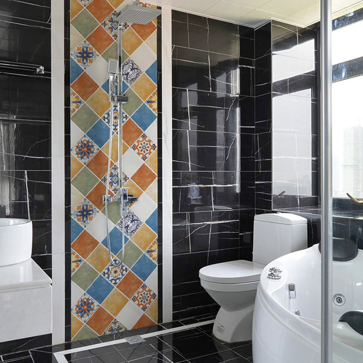 BowLift | Rectangular Wall Tile for Peeling and Applying Geometric Print Kitchen Wallpaper
