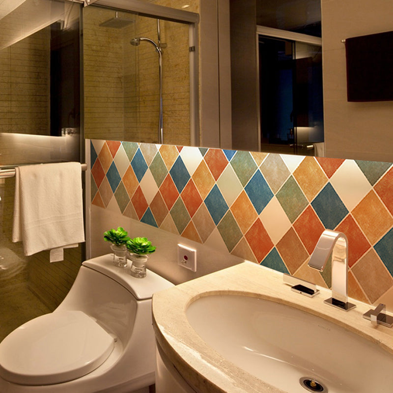 BowLift | Rectangular Wall Tile for Peeling and Applying Geometric Print Kitchen Wallpaper