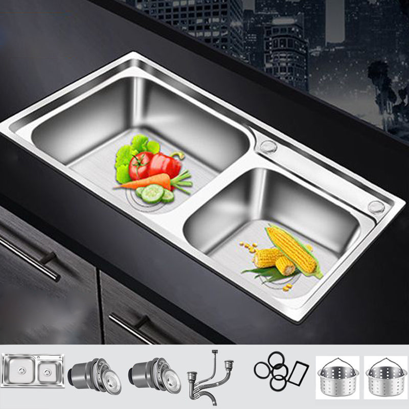 BowLift | Modern Style Kitchen Sink Stainless Steel 2 Holes Top Mount Kitchen Sink