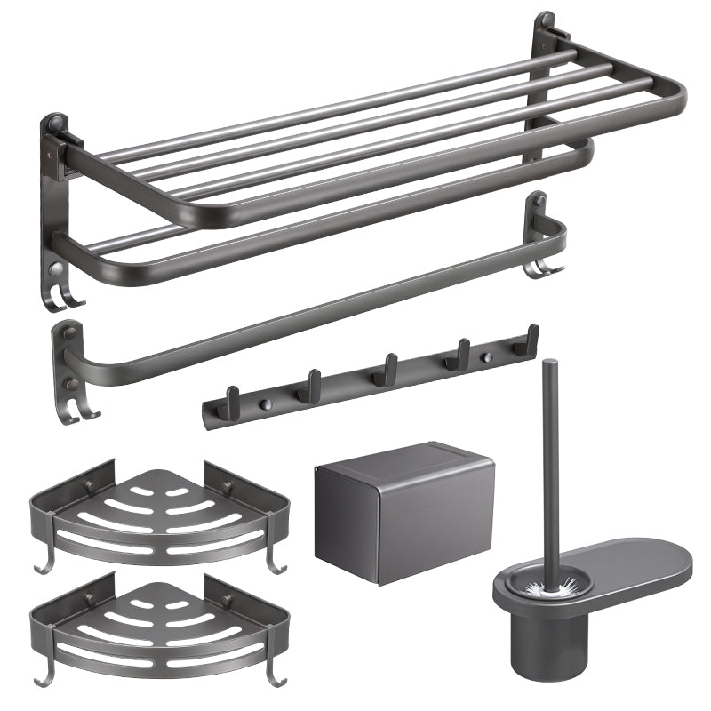 BowLift | Modern Bathroom Fixture Set Towel Bar Gray Bathroom Shelf Bathroom Set