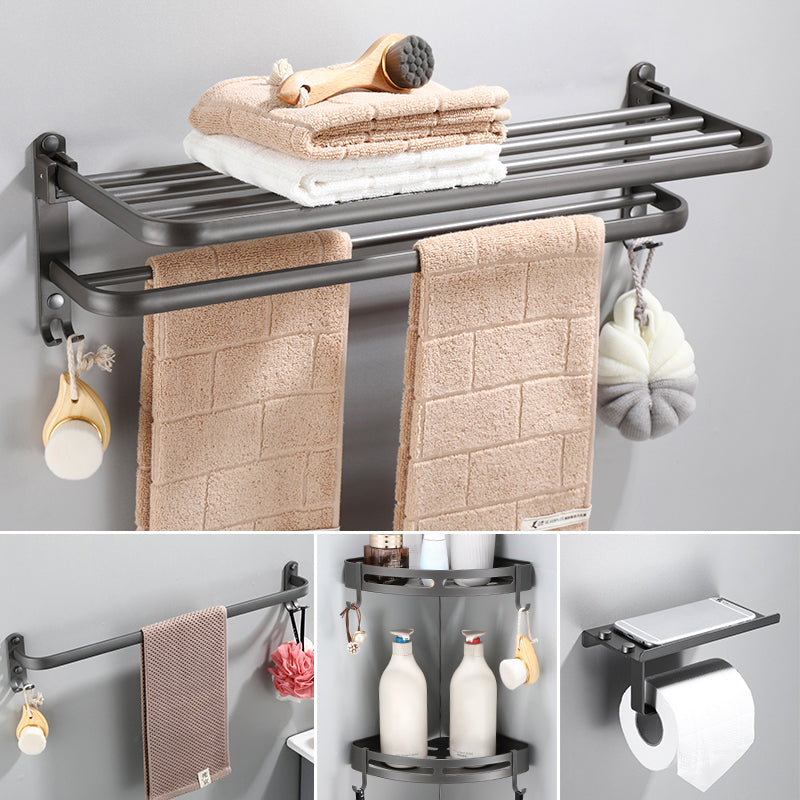 BowLift | Modern Bathroom Fixture Set Towel Bar Gray Bathroom Shelf Bathroom Set