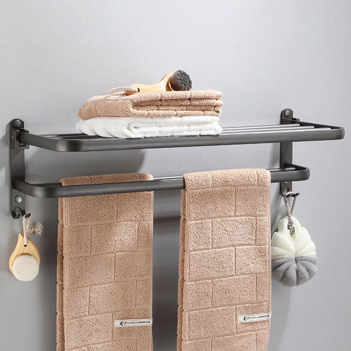 BowLift | Modern Bathroom Fixture Set Towel Bar Gray Bathroom Shelf Bathroom Set