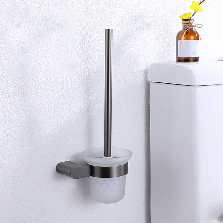 BowLift | Dark gray modern bathroom accessory set stainless steel bathroom accessory set