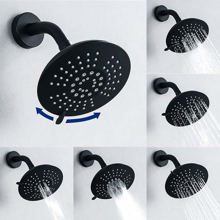 BowLift | Round Fixed Shower Head Matte Black 5 Spray Patterns Wall Mounted Shower Head