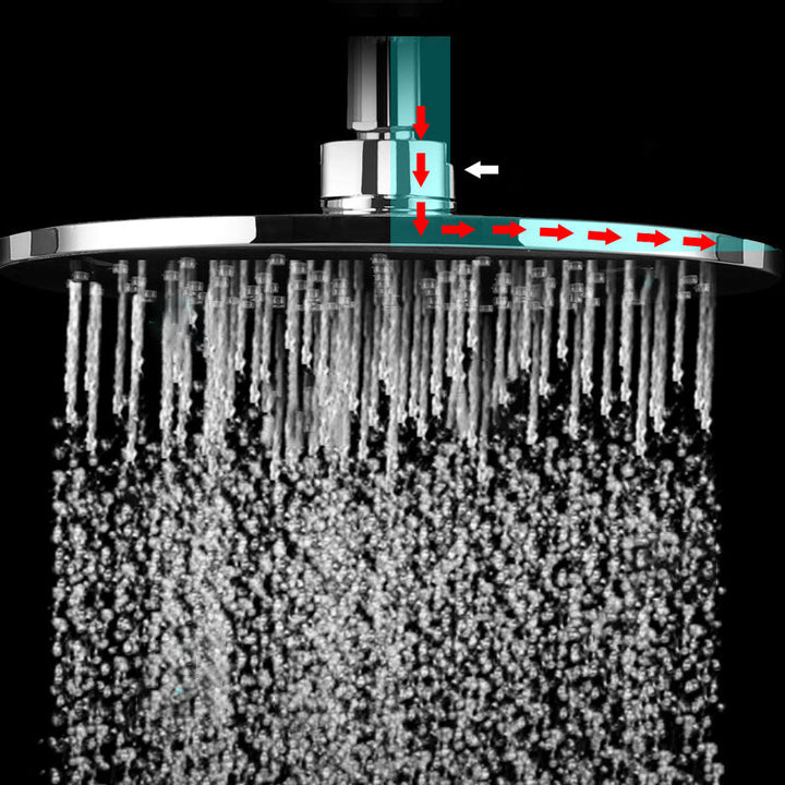 BowLift | Ceiling and wall mounted showerhead combination round chrome spray head