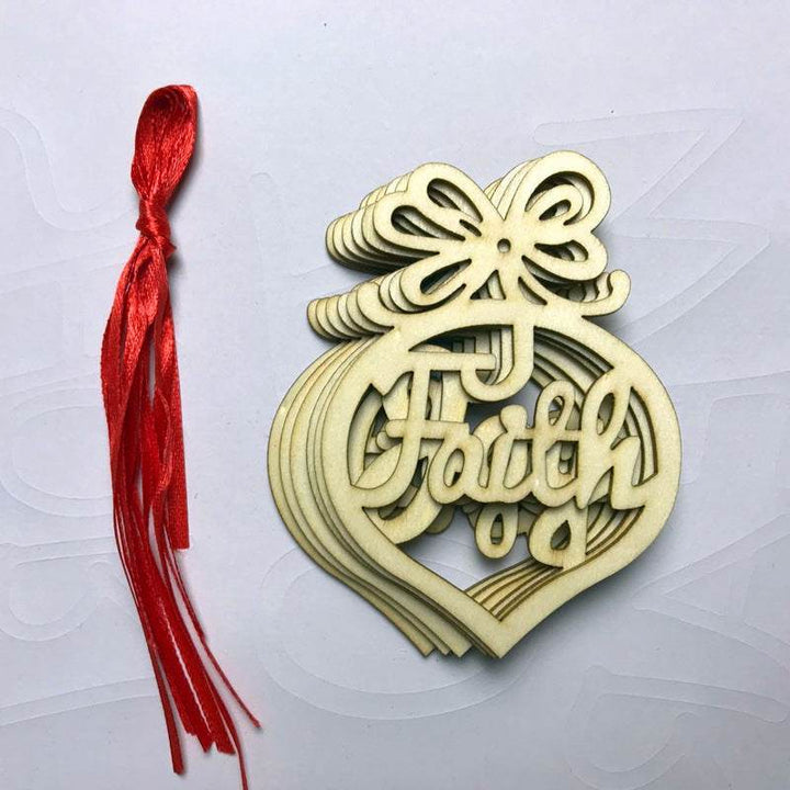 BowLift | Christmas hanging wooden hollow pendant 6 piece set