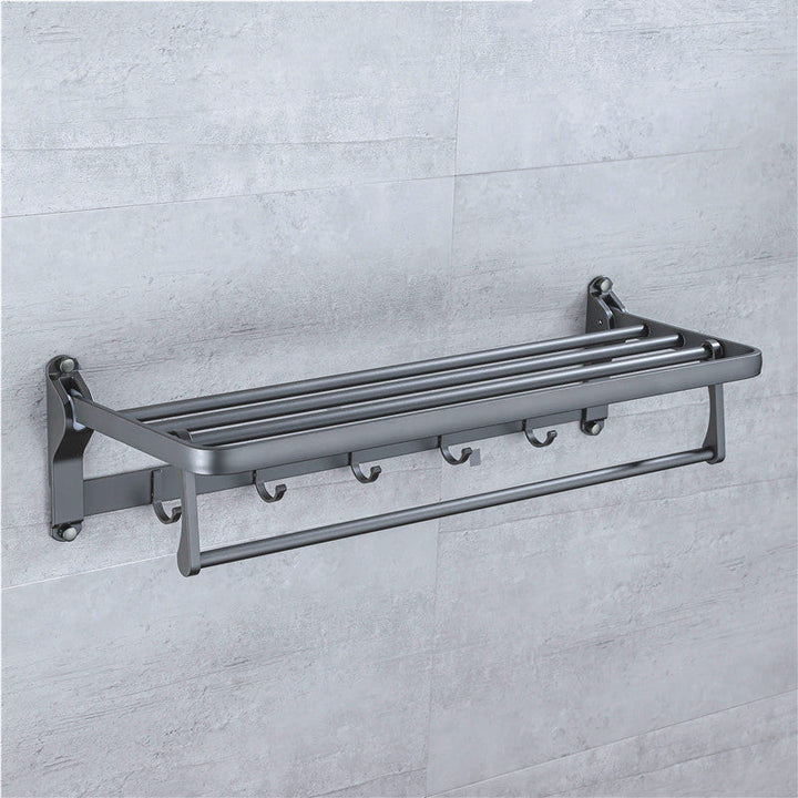 BowLift | Matt gray bathroom accessory set bathroom shelf/towel holder & paper holder included
