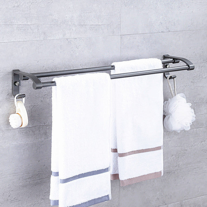 BowLift | Matt gray bathroom accessory set bathroom shelf/towel holder & paper holder included