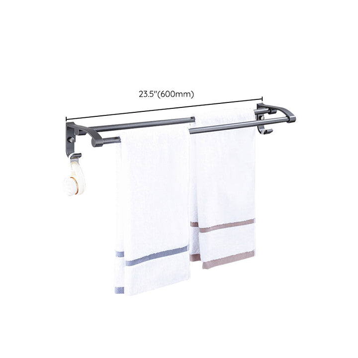 BowLift | Matt gray bathroom accessory set bathroom shelf/towel holder & paper holder included