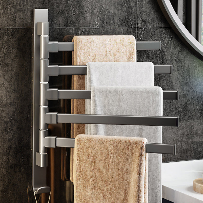 BowLift | Contemporary Gray Bathroom Accessory Set Aluminium Towel Holder