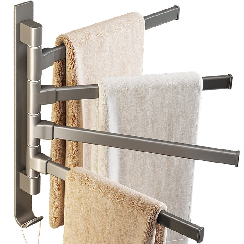 BowLift | Contemporary Gray Bathroom Accessory Set Aluminium Towel Holder