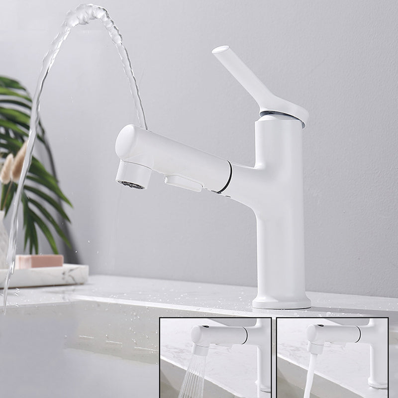 BowLift | Modern Sink Faucet Copper Single Handle Low Arc Pull-Out Sink Faucet