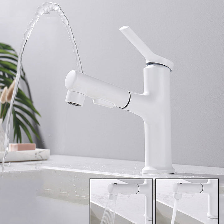 BowLift | Modern Sink Faucet Copper Single Handle Low Arc Pull-Out Sink Faucet