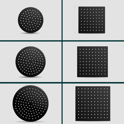 BowLift | Black round fixed shower head Modern design wall-mounted shower head