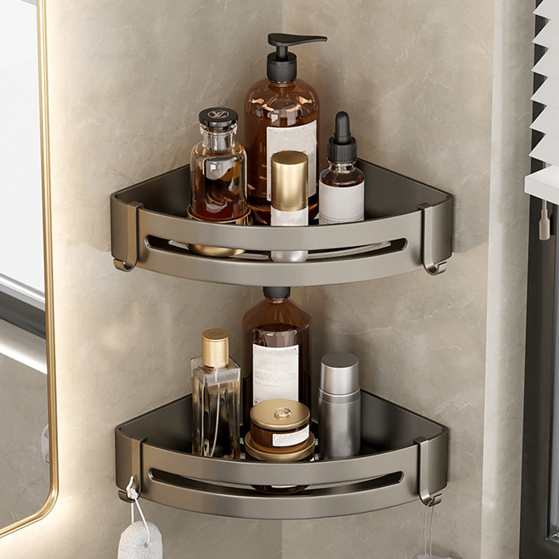 BowLift | Contemporary Aluminum Bathroom Accessory Set Grey Bath Shelf