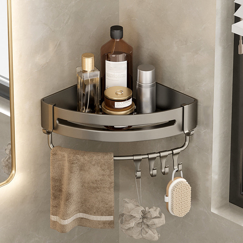 BowLift | Contemporary Aluminum Bathroom Accessory Set Gray Bath Shelf