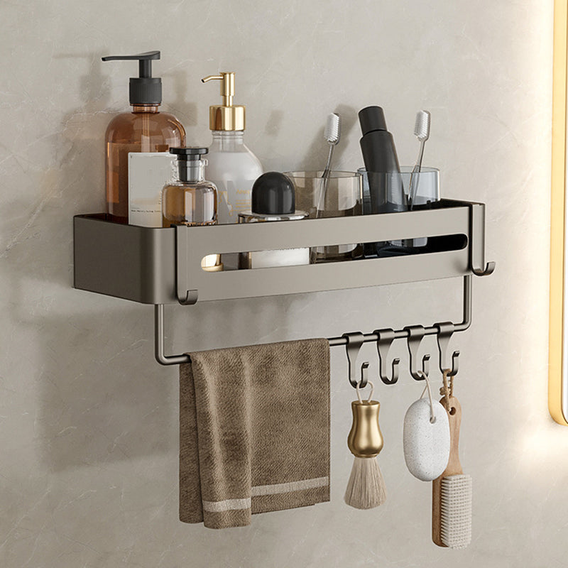BowLift | Contemporary Aluminum Bathroom Accessory Set Grey Bath Shelf