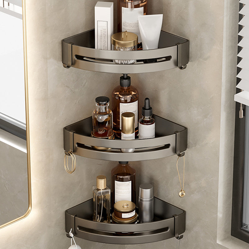 BowLift | Contemporary Aluminum Bathroom Accessory Set Grey Bath Shelf