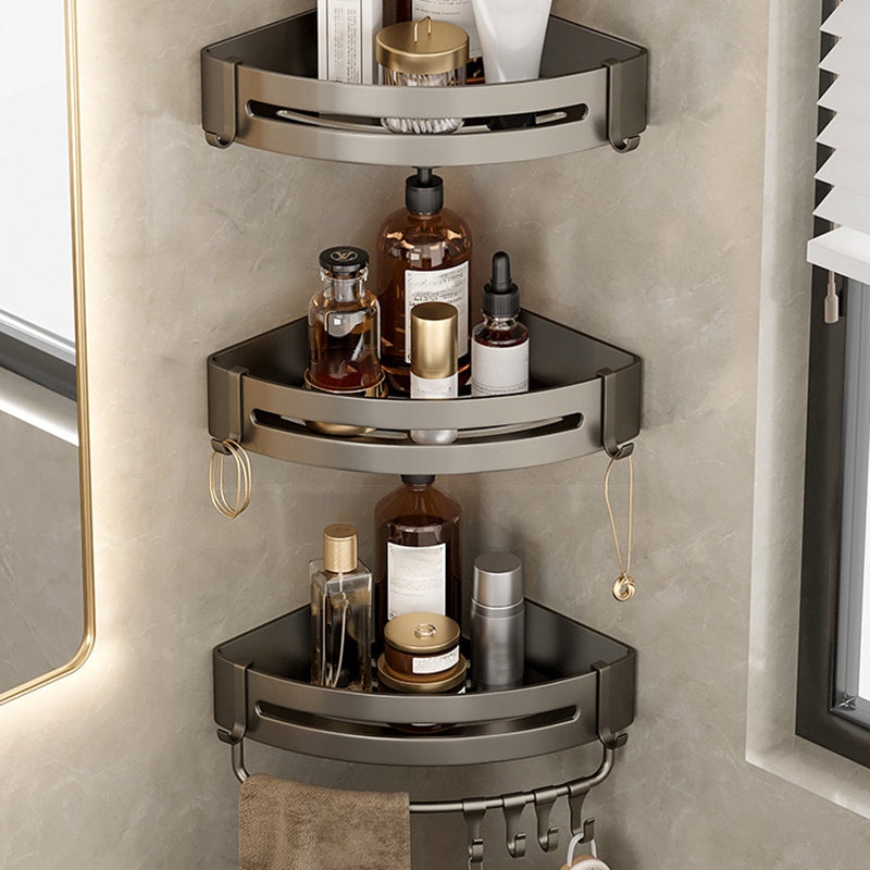 BowLift | Contemporary Aluminum Bathroom Accessory Set Gray Bath Shelf