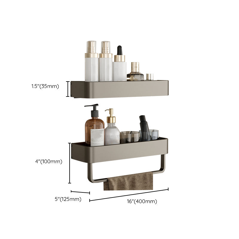 BowLift | Contemporary Aluminum Bathroom Accessory Set Gray Bath Shelf