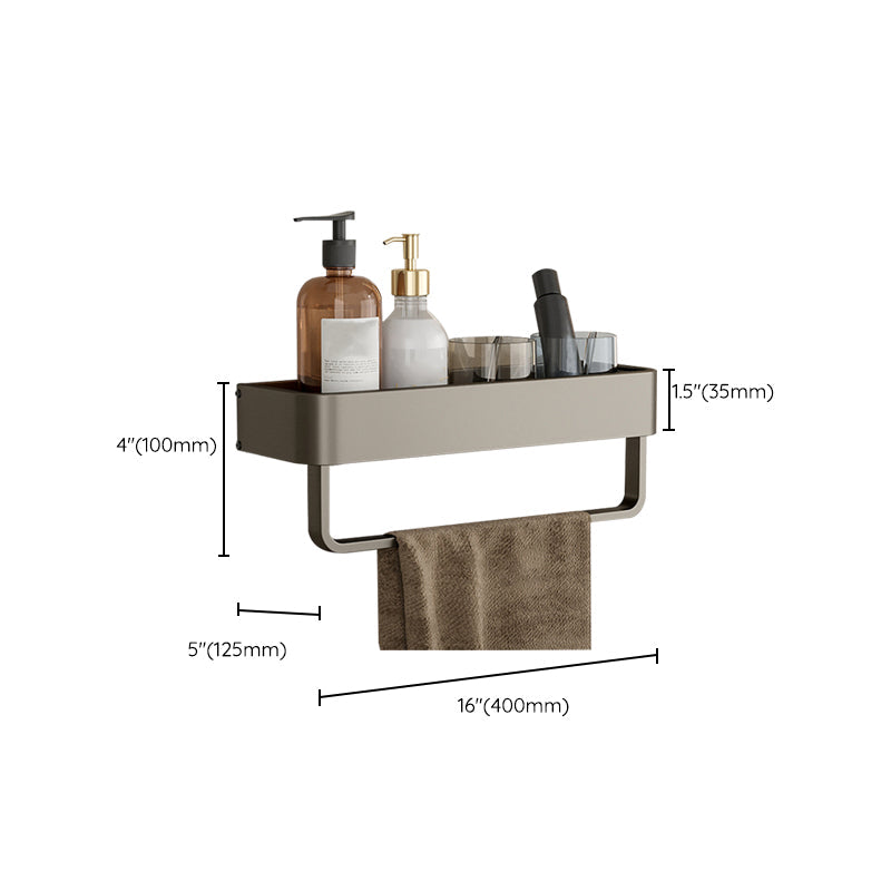 BowLift | Contemporary Aluminum Bathroom Accessory Set Grey Bath Shelf