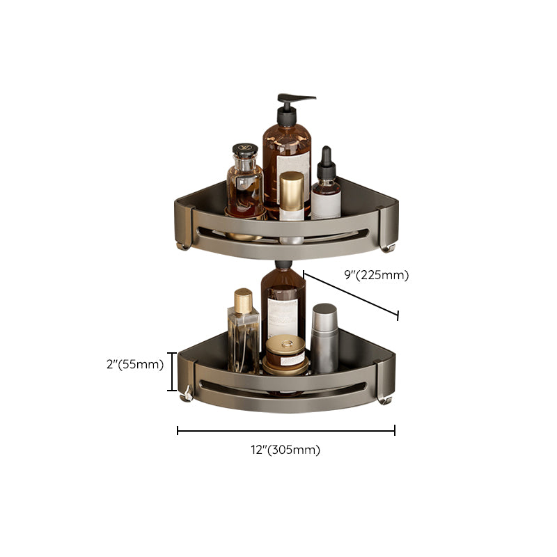 BowLift | Contemporary Aluminum Bathroom Accessory Set Grey Bath Shelf