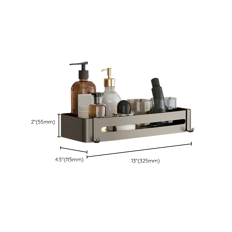 BowLift | Contemporary Aluminum Bathroom Accessory Set Gray Bath Shelf