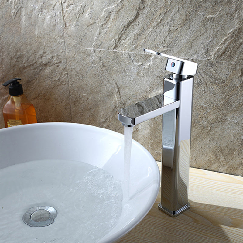BowLift | Cubic Chrome Bathroom Faucet Low Arc Single Lever Basin Faucet