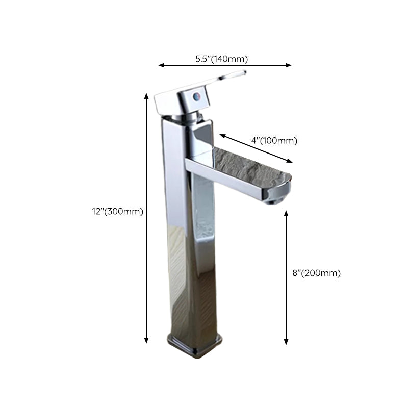 BowLift | Cubic Chrome Bathroom Faucet Low Arc Single Lever Basin Faucet