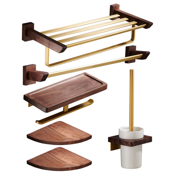 BowLift | Traditional Bathroom Accessories Set Bathroom Shelf Paper Holder Gold Bathroom Set