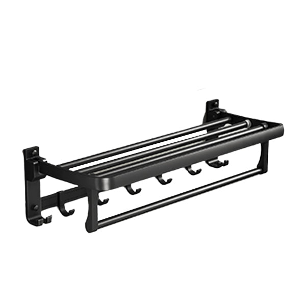 BowLift | Contemporary bathroom accessory set with black finish and bath shelf/towel bar