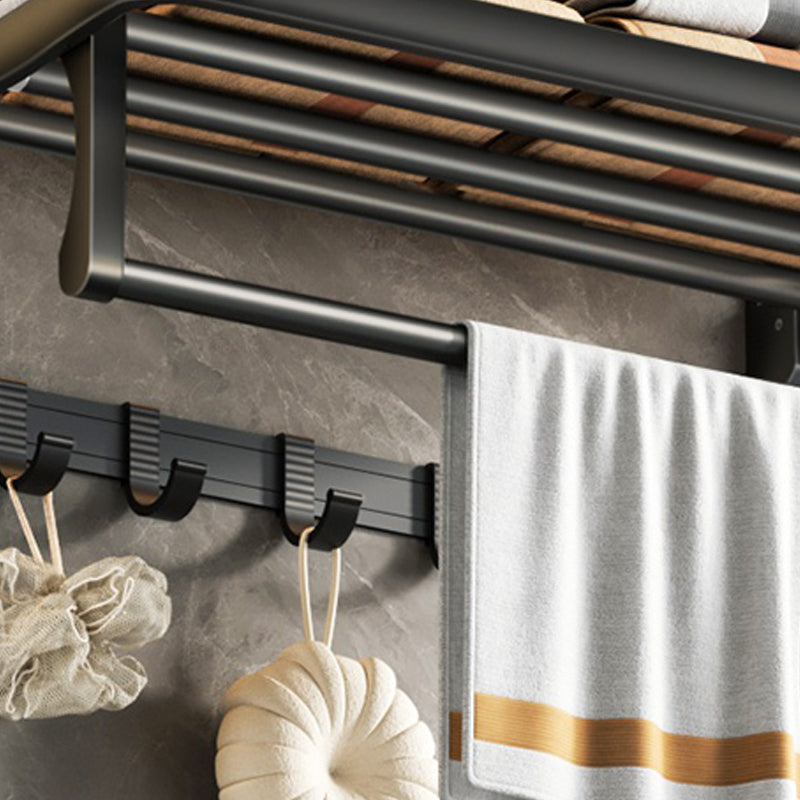 BowLift | Contemporary bathroom accessory set with black finish and bath shelf/towel bar