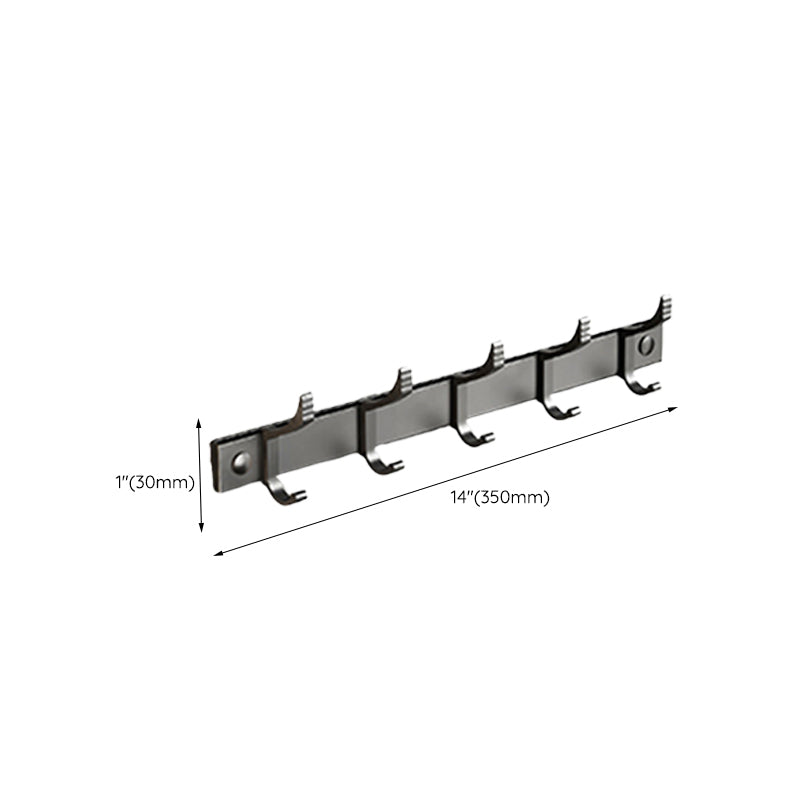 BowLift | Classic Bathroom Accessories Set in Aluminum Black Finish Bathrobe Hook/ Towel Bar