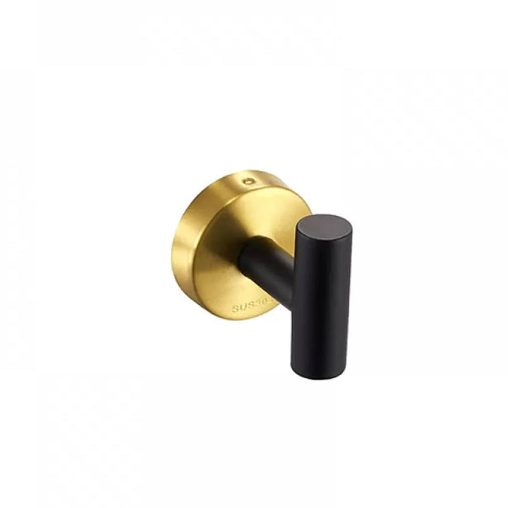 BowLift | Modern Bathroom Hardware Set in Stainless Steel Brushed Chrome Towel Bar/Ring & Bathrobe Hook
