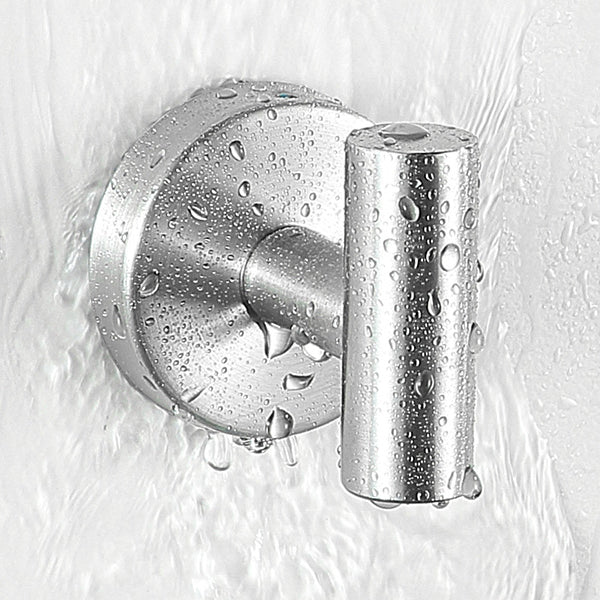 BowLift | Modern Bathroom Hardware Set in Stainless Steel Brushed Chrome Towel Bar/Ring & Bathrobe Hook