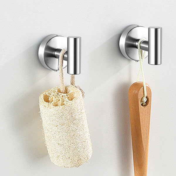 BowLift | Modern Bathroom Hardware Set in Stainless Steel Brushed Chrome Towel Bar/Ring & Bathrobe Hook