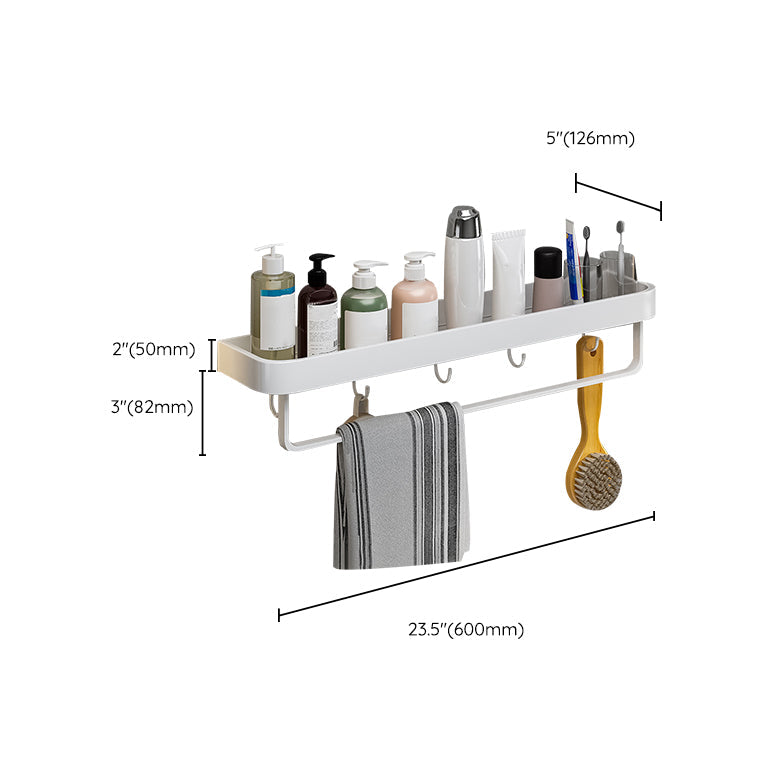 BowLift | Contemporary Bathroom Accessory Set Metal Bath Shelf in White