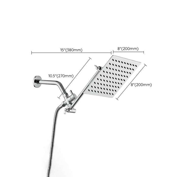 BowLift | Silver Square Fixed Shower Head Modern Style Wall Mounted Shower Head