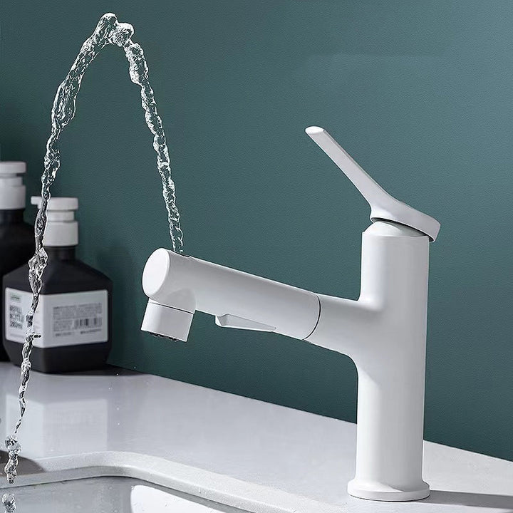 BowLift | Round contemporary bathroom faucet with lever handle and single hole installation