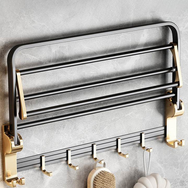 BowLift | Modernism Bathroom Accessories Hardware Set Black & Gold Bathroom Shelf/Towel Bar