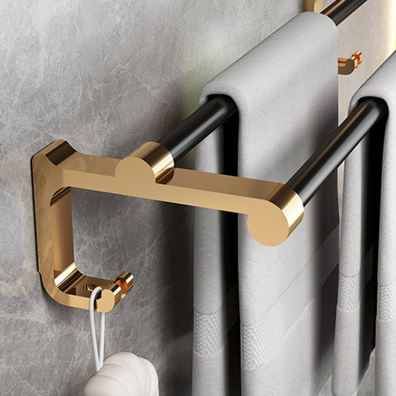 BowLift | Modernism Bathroom Accessories Hardware Set Black & Gold Bathroom Shelf/Towel Bar