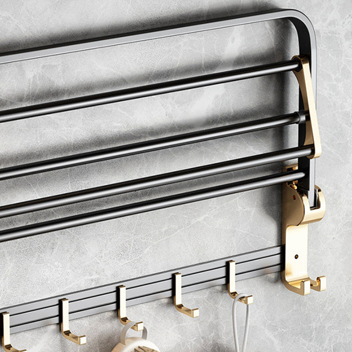 BowLift | Modernism Bathroom Accessories Hardware Set Black & Gold Bathroom Shelf/Towel Bar