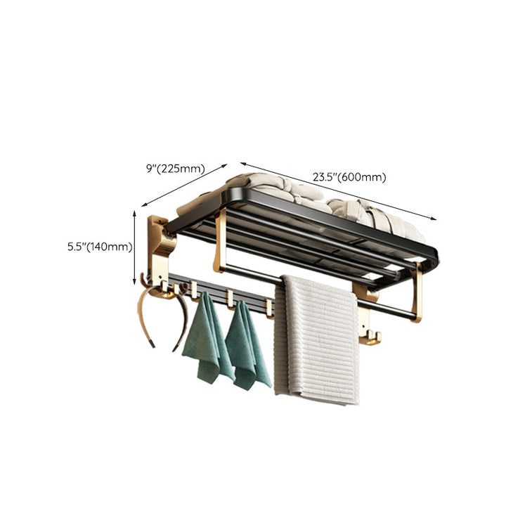 BowLift | Modernism Bathroom Accessories Hardware Set Black & Gold Bathroom Shelf/Towel Bar